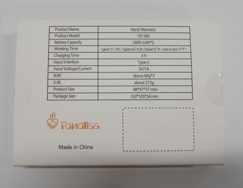 2Pack Hand Warmers Rechargeable 5200mAh 2023 Upgraded, FANDLISS Electric - Image 11