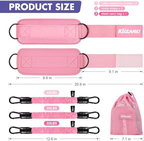 Ankle Resistance Bands with Cuffs, Ankle Bands for Working Out, Ankle Resistance - Image 5