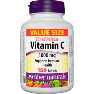 Webber Naturals Vitamin C Timed Release 1000 mg, 150 Tablets, For Bones, Teeth
