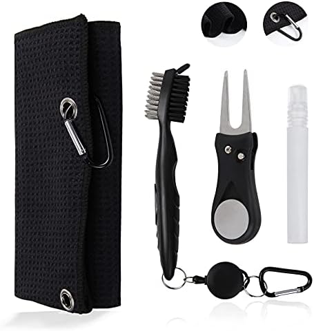 Susimond Tri-fold Golf Towels, Microfiber Waffle Pattern Golf Cleaning Towel