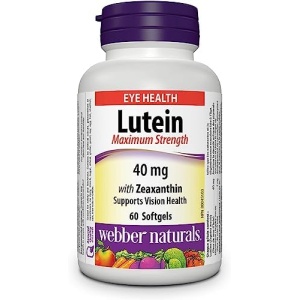 Webber Naturals Lutein 40 mg with Zeaxanthin, Maximum Strength, 60 Softgels