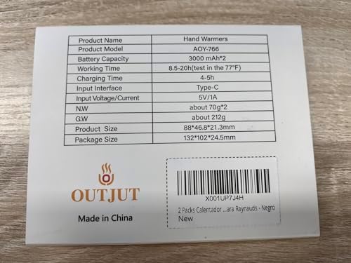 OUTJUT 2-Pack Hand Warmer Rechargeable, 6000mAh Portable Pocket Warmer - Image 10