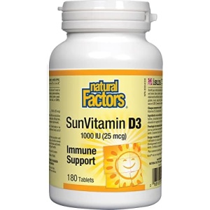 Natural Factors - Vitamin D3 1000 IU, Supports Healthy Bones, 180 Tablets