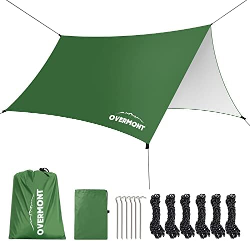 Overmont Camping Tent Tarp 3m x 3m UV Protection and PU 3000 Rain Fly