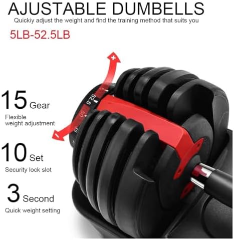 IMFit 5lb-52.5lb Adjustable Dumbbell with Free Hand Grip- Weight adjusts - Image 8