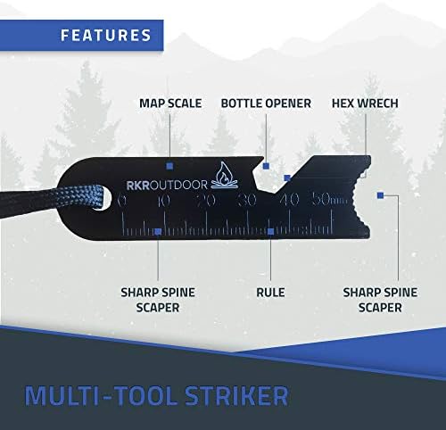 RKR OUTDOOR Ferro Rod Flint Fire Starter Kit with Handcrafted Wood Handle - Image 5