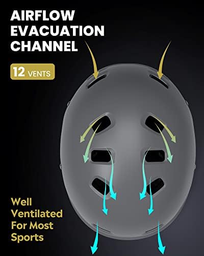 OutdoorMaster Skateboard Cycling Helmet - Two Removable Liners Ventilation Multi-Sport - Image 5