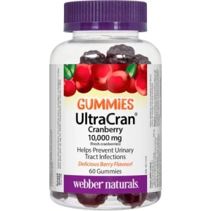 Webber Naturals UltraCran Cranberry 10,000 mg Gummy, 60 Gummies, Helps Prevent