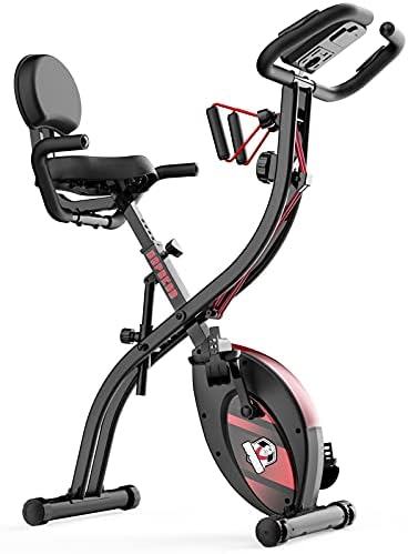 HAPBEAR Folding Exercise Bike, 3 in 1 Mode Magnetic Foldable Stationary Bike