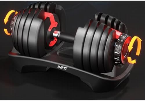 IMFit 5lb-52.5lb Adjustable Dumbbell with Free Hand Grip- Weight adjusts - Image 3