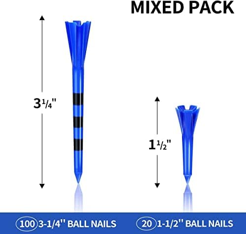 ENHUA GOLF Plastic Tees 120 Pack,3-1/4 INCH Unbreakable Long Blue Tees - Image 2