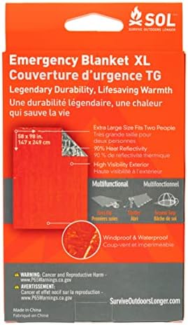 S.O.L. Survive Outdoors Longer 90 Percent Heat Reflective Survival Blanket - Image 3