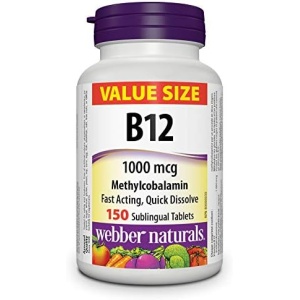 Webber Naturals Vitamin B12 1000 mcg, Quick Dissolve, 150 Tablets