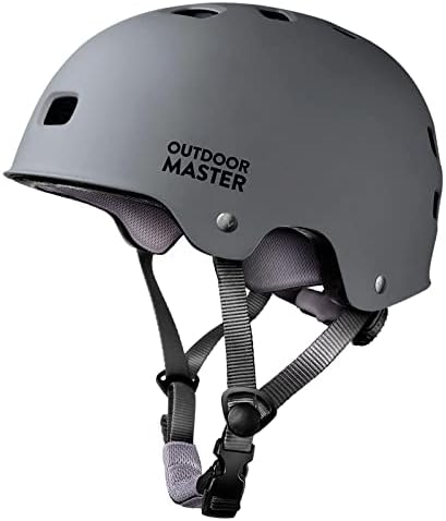OutdoorMaster Skateboard Cycling Helmet - Two Removable Liners Ventilation Multi-Sport