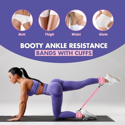 Ankle Resistance Bands with Cuffs, Ankle Bands for Working Out, Ankle Resistance - Image 2