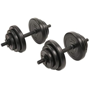 Sunny Health & Fitness Exercise Vinyl 40 Lb Dumbbell Set Hand Weights for