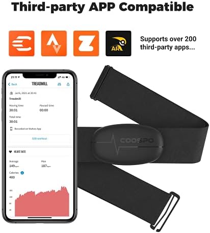 COOSPO Heart Rate Monitor Chest Strap, H6 HRM Bluetooth4.0 ANT+ HR Sensor - Image 4