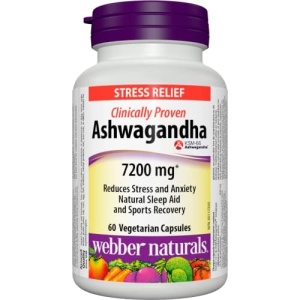Webber Naturals Ashwagandha 7200 mg, 60 Capsules, Organic and Clinically Proven