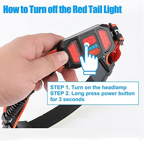 Rechargeable Headlamp,1000 Lumen 230°Wide-Beam Headlamp with Back Red - Image 3