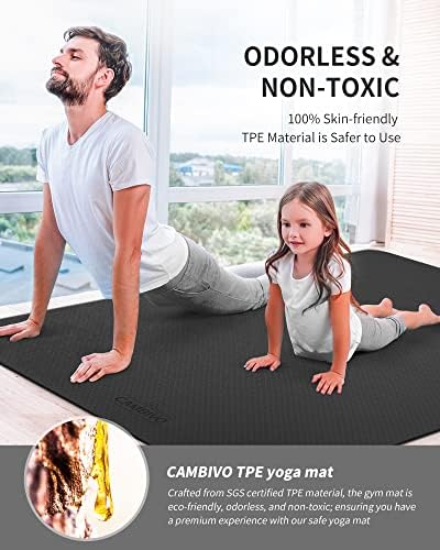 CAMBIVO Large Yoga Mat 183cm x 122cm Wide Exercise Mat & Large Workout Mat - Image 5