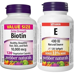 Webber Naturals Biotin 10,000 mcg Extra Strength, 120 Capsules, Supports Healthy