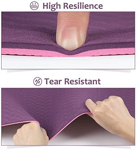 Glymnis Yoga Mat Exercise Mat Thick Non Slip Pilates Mat, Anti Tear Durable - Image 2