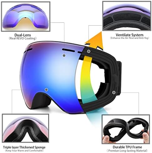 Juli OTG Ski Goggles- Over Glasses Winter Snow/Snowboard Goggles - Image 4