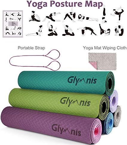 Glymnis Yoga Mat Exercise Mat Thick Non Slip Pilates Mat, Anti Tear Durable - Image 8