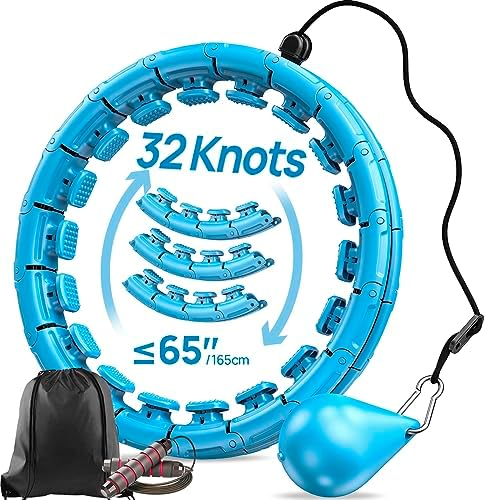 APzek Weighted Exercise Hoop Plus Size, 32 Detachable Knots for Adults