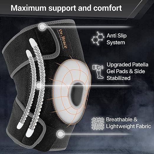 DR. BRACE ELITE Knee Brace with Side Stabilizers & Patella Gel Pads for Maximum - Image 3