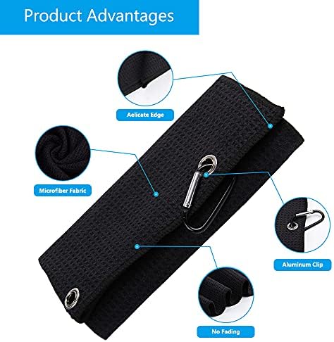 Susimond Tri-fold Golf Towels, Microfiber Waffle Pattern Golf Cleaning Towel - Image 3