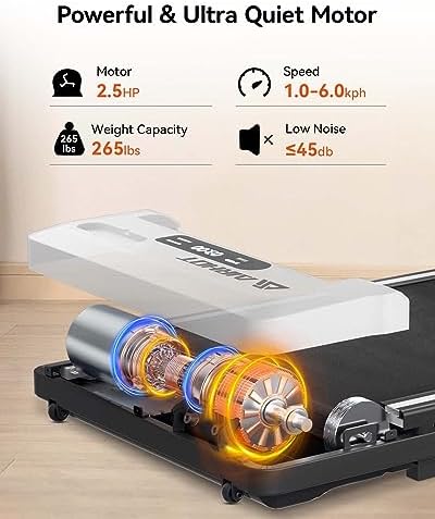 AIRHOT Walking Pad, 2 in 1 Under Desk Treadmill of Compact Space, 2.5HP Quiet - Image 2