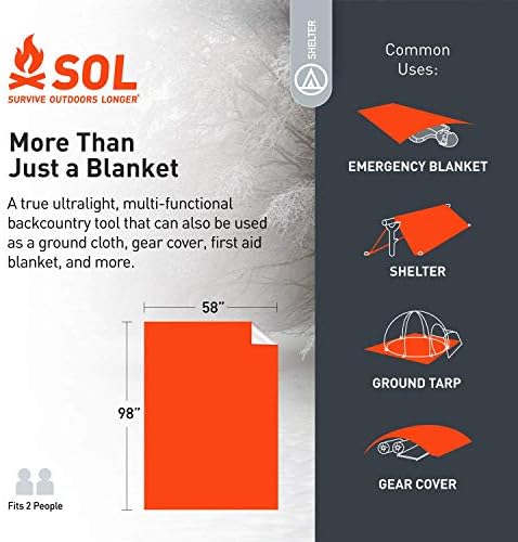 S.O.L. Survive Outdoors Longer 90 Percent Heat Reflective Survival Blanket - Image 4