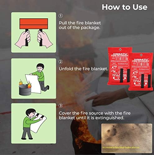 DIBBATU Fire Blanket Emergency for Home and Kitchen, Fire Retardant Blankets - Image 3