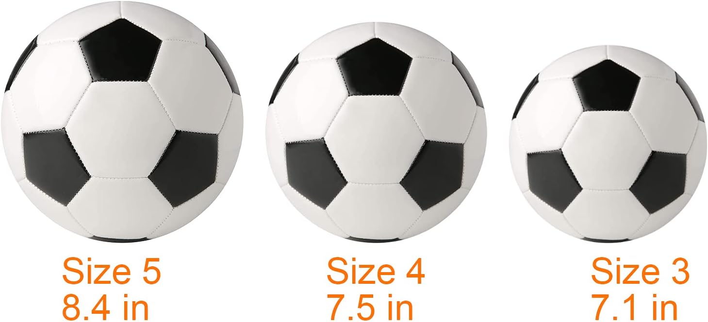 Soccer Ball Size 2,3,4,5 with Pump Needle Classic White Black Thicker PU Tight - Image 8