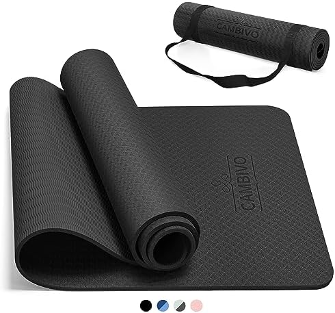 CAMBIVO Extra Thick Yoga Mat for Women Men Kids, Professional TPE Yoga Mat