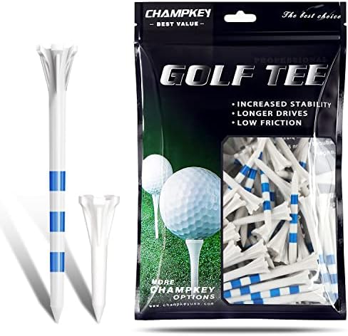 CHAMPKEY Original Plastic Golf Tees 100 Pack | 85 Driver Tees