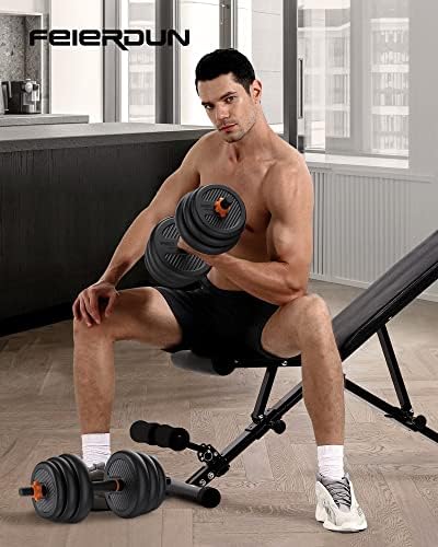 FEIERDUN Adjustable Dumbbells, 30/40/50/70/90lbs Free Weight Set with Connector - Image 7