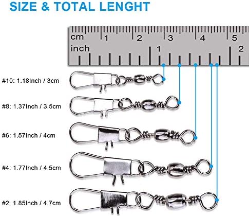 200PCS Barrel Snap Swivel Fishing Accessories, Premium Fishing Gear Equipment - Image 5