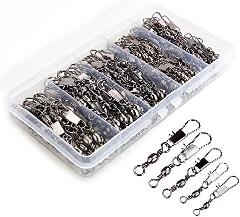 200PCS Barrel Snap Swivel Fishing Accessories, Premium Fishing Gear Equipment