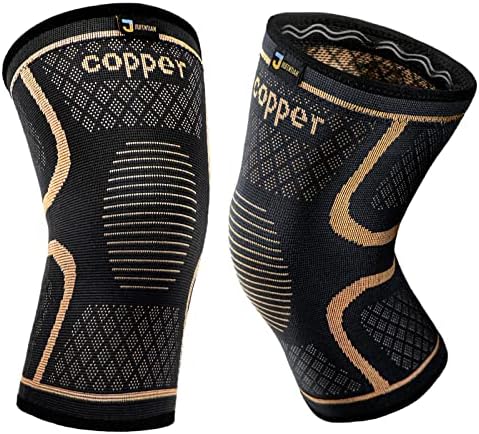 Copper Knee Braces for Men and Women (2 pack)