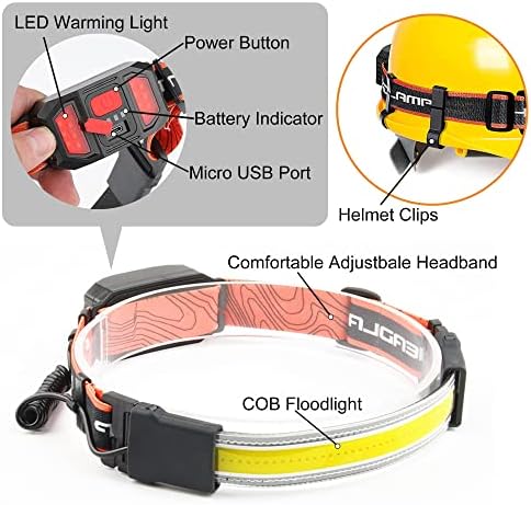 Rechargeable Headlamp,1000 Lumen 230°Wide-Beam Headlamp with Back Red - Image 2