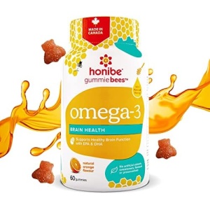 Honibe Omega 3 Gummies for Kids and Adults | Made in Canada | Supports Brain