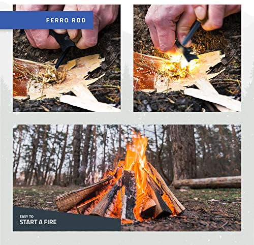 RKR OUTDOOR Ferro Rod Flint Fire Starter Kit with Handcrafted Wood Handle - Image 4