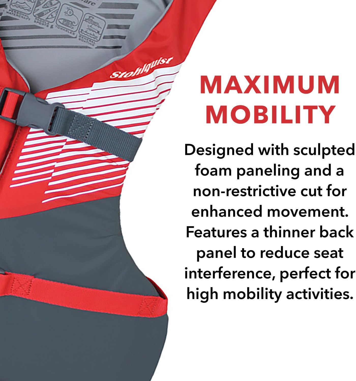 Fit Youth Life Jacket - Coast Guard Approved, High Mobility PFD, Buoyancy Foam - Image 4