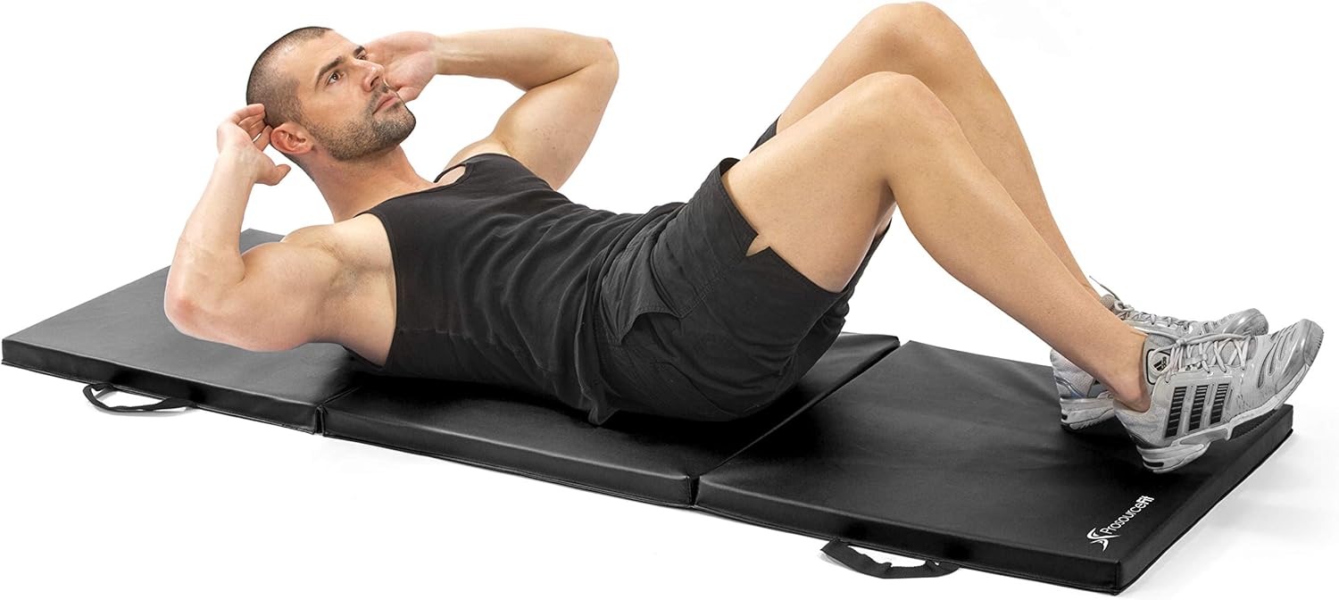 ProsourceFit Tri-Fold Folding Thick Exercise Mat 6’x2’ with Carrying Handles - Image 4