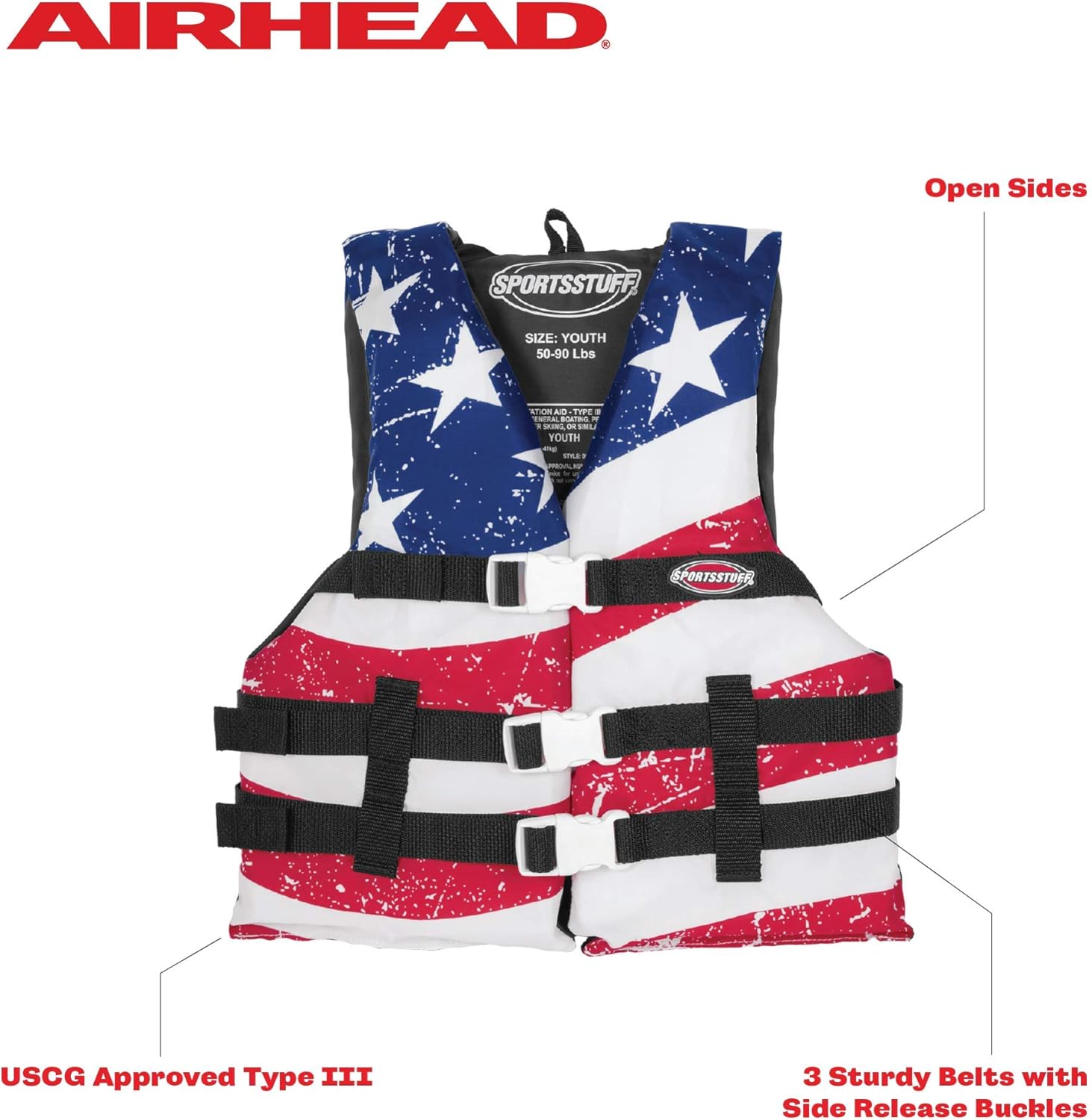 Sportstuff Child Type III Life Jacket US Coast Guard Approved Open Sides - Image 2