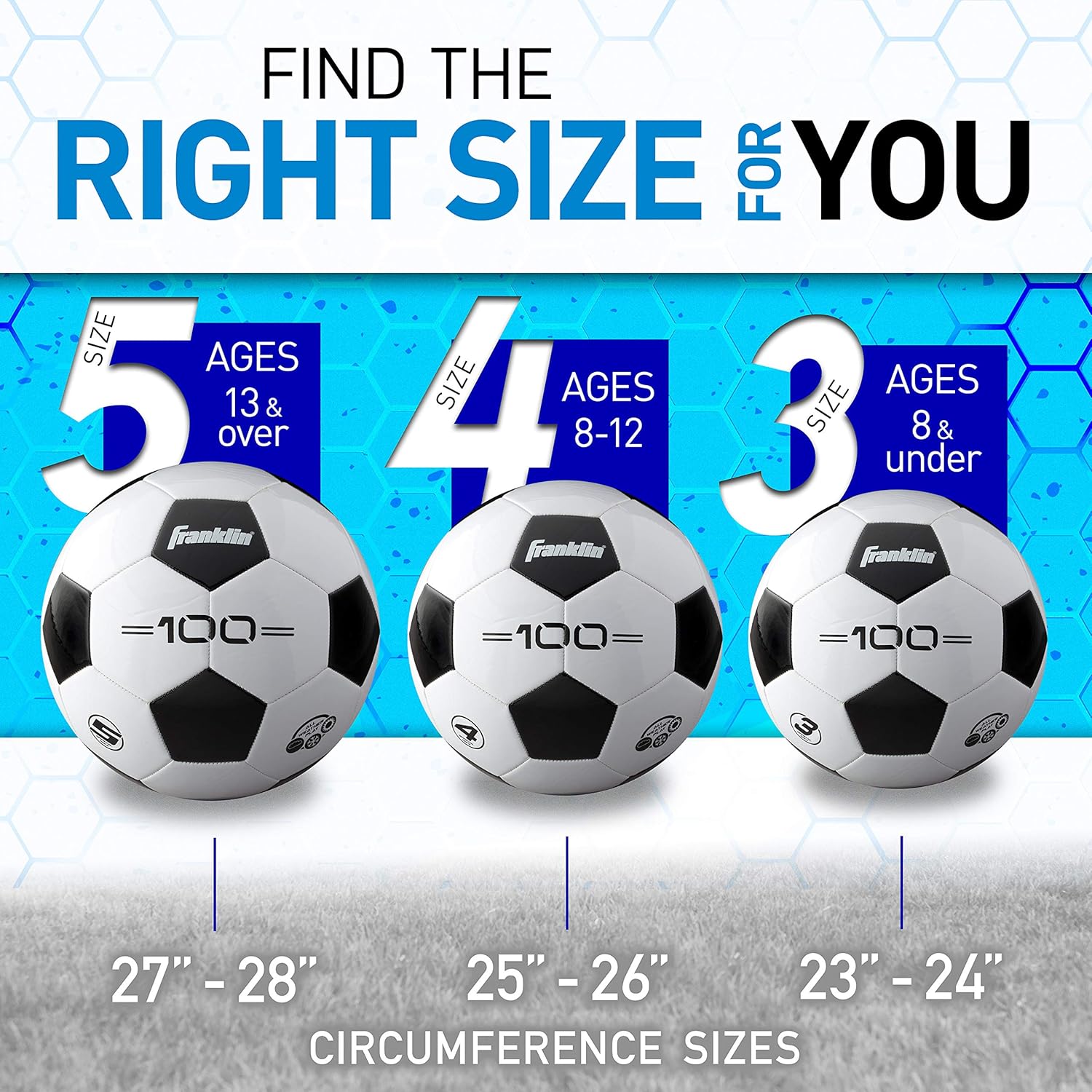 Franklin Sports Soccer Balls - Youth + Adult Soccer Balls - Size 3, - Image 5