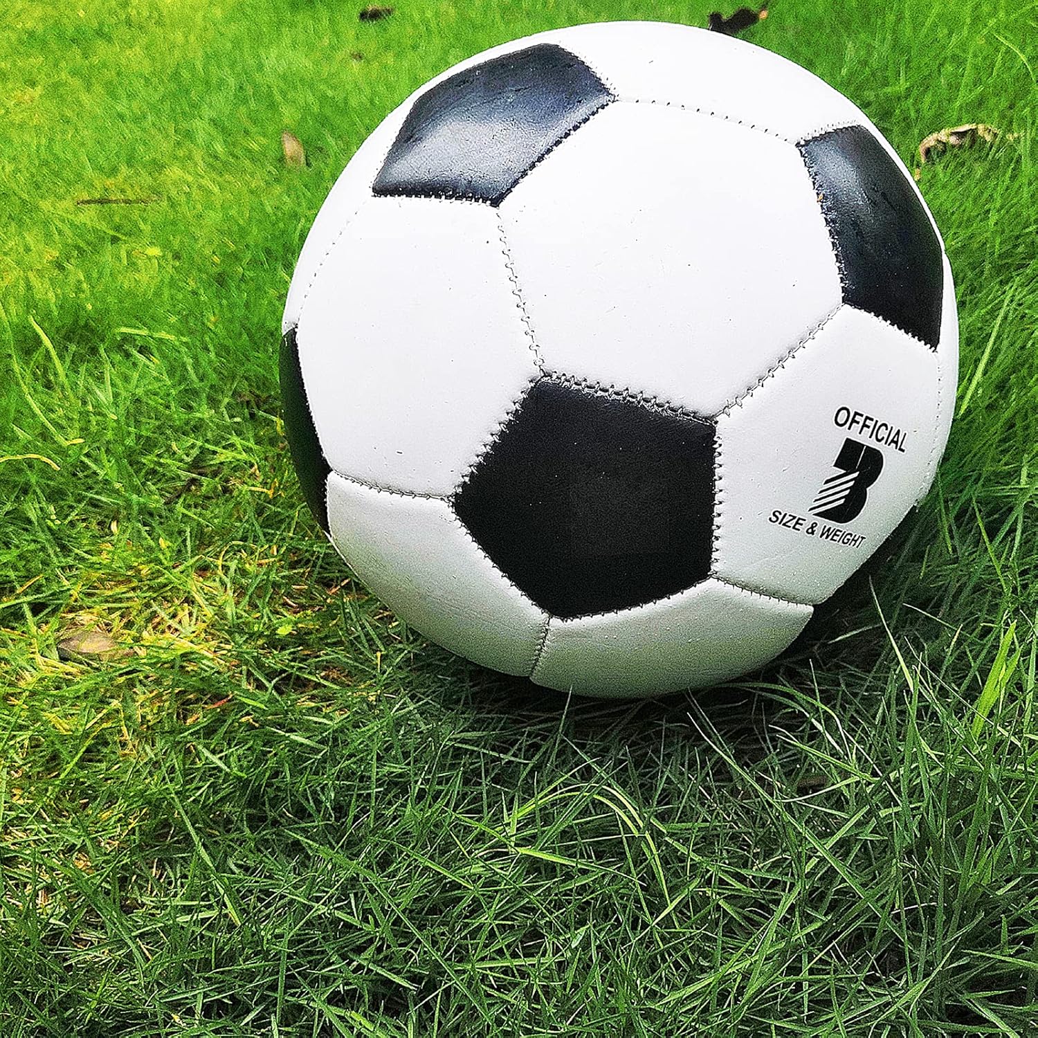 Soccer Ball Size 2,3,4,5 with Pump Needle Classic White Black Thicker PU Tight - Image 3