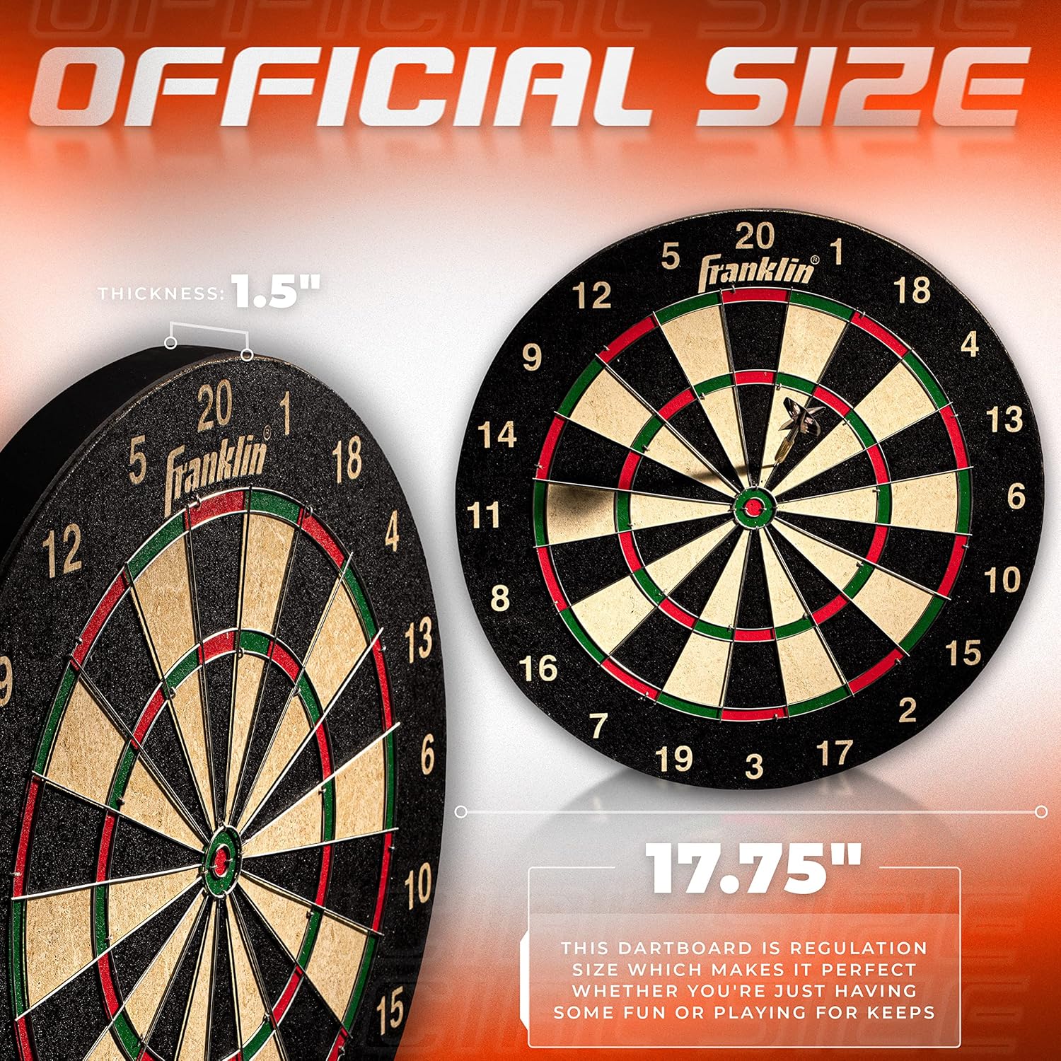 Franklin Sports Professional Dartboard - Image 2